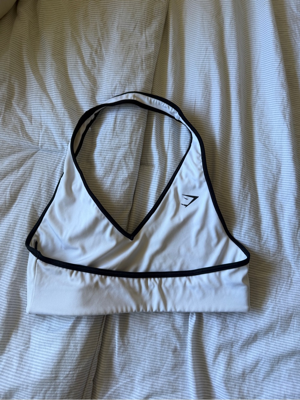 Gymshark White Sports Bra with Black Trim Racerback - Picture 5 of 5